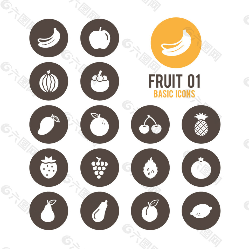 时尚圆形按钮图标矢量素材 (3)