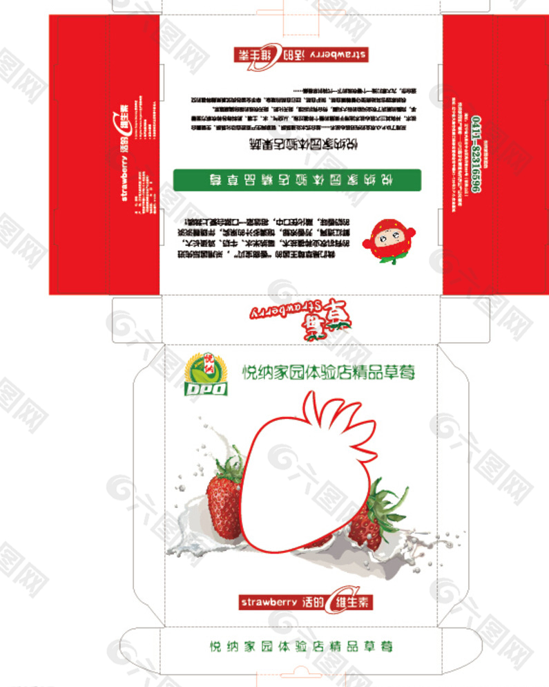 草莓包装盒图片