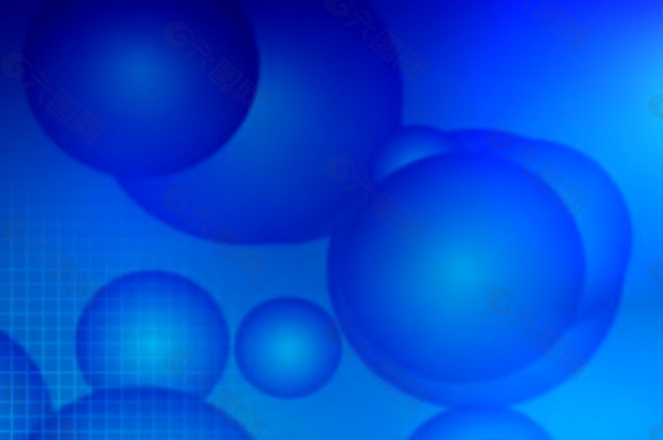 蓝色的气泡上升动态视频素材背景