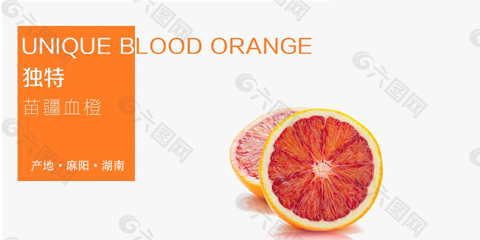 农产品血橙滚动海报宣传设计图