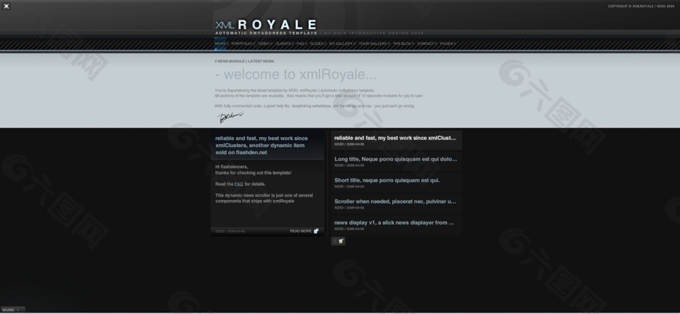 炫酷黑色网站首页