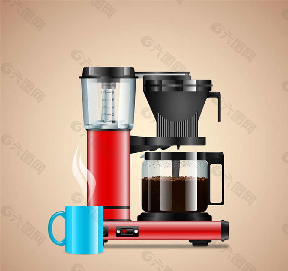 精美自动咖啡机设计矢量素材图片