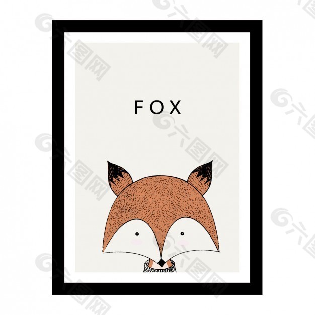 可爱的手绘狐狸设计
