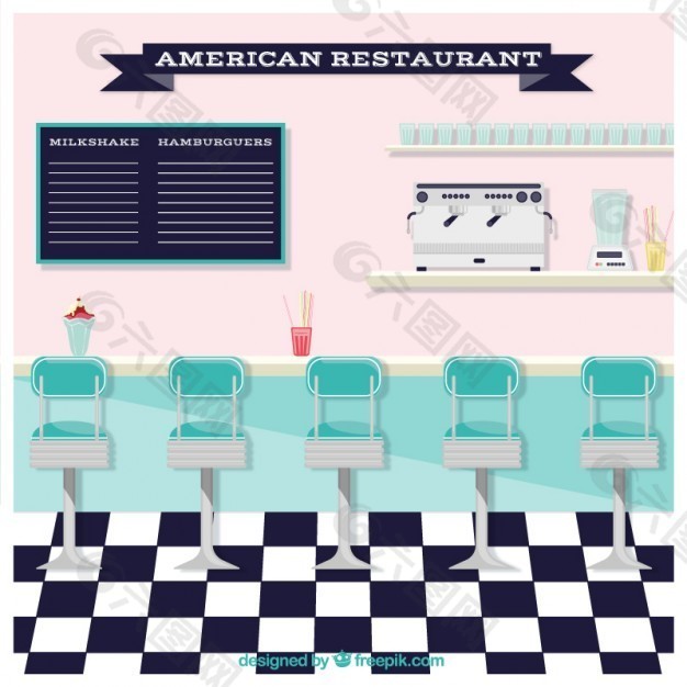 美式餐厅插图