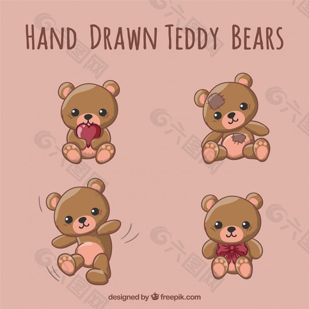 手绘泰迪熊