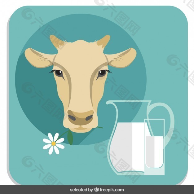 奶牛头部插图在平面设计中的说明