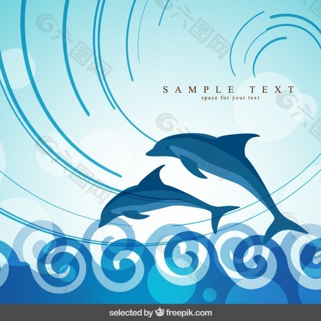 背景与跳跃海豚背景素材免费下载 图片编号 六图网