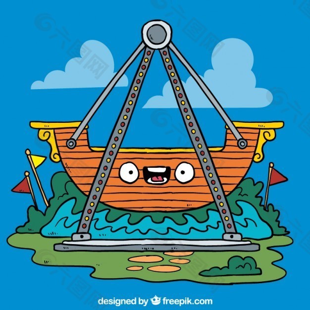 游乐园海盗船漫画图片