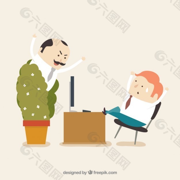 老板被老板逮到