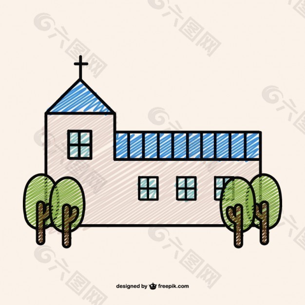 涂鸦的一个基督教教堂的设计
