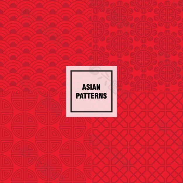 亚洲红图案设计