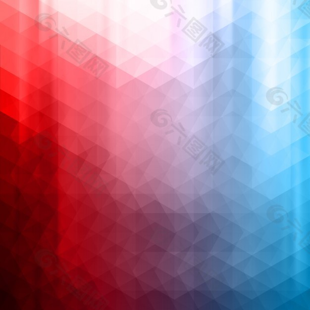 红色和蓝色的多边形背景