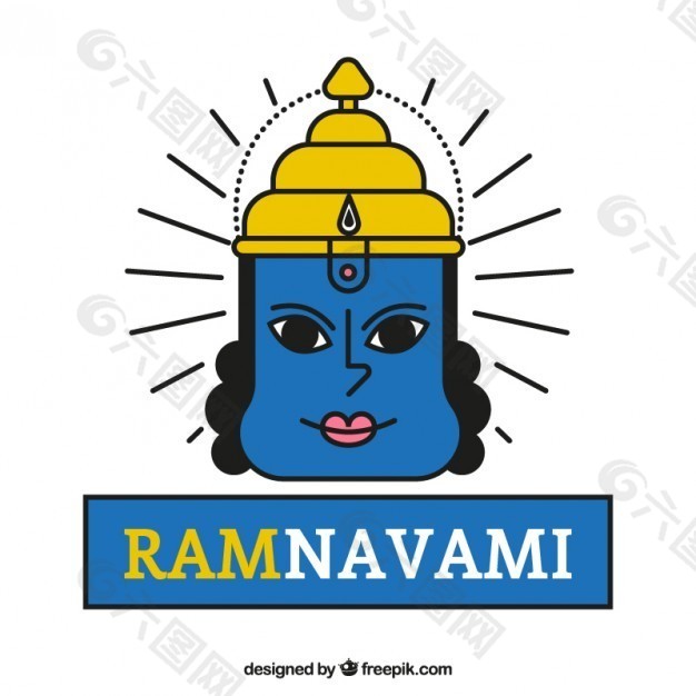 手绘的RAM navami符号背景