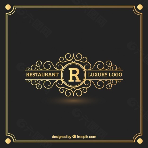 金色的餐厅标志