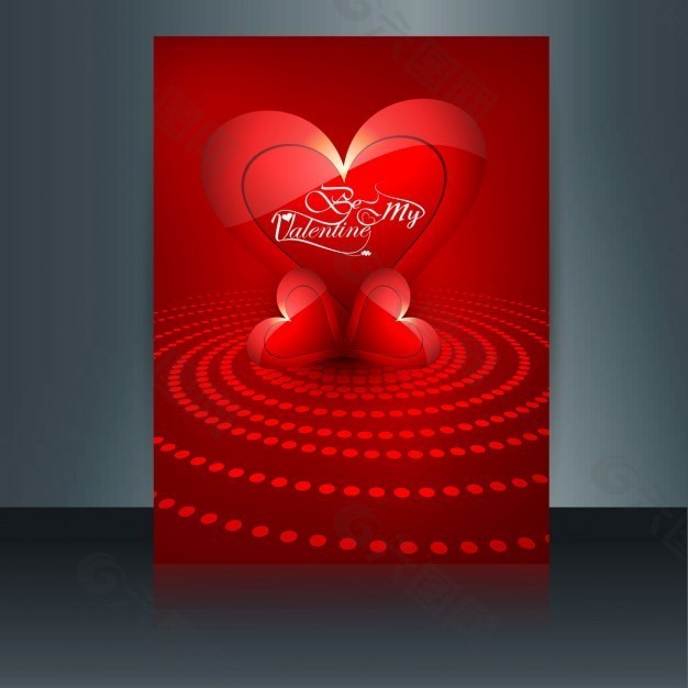 红色的情人卡用红色的心