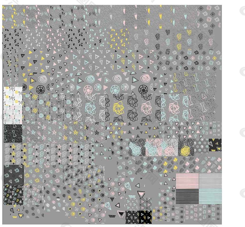 淡雅清新拼花背景设计元素素材免费下载 图片编号 六图网