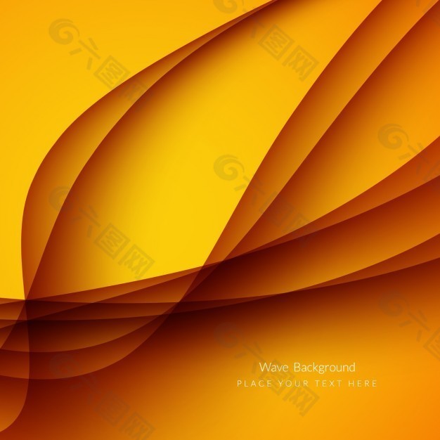 橙色现代背景波
