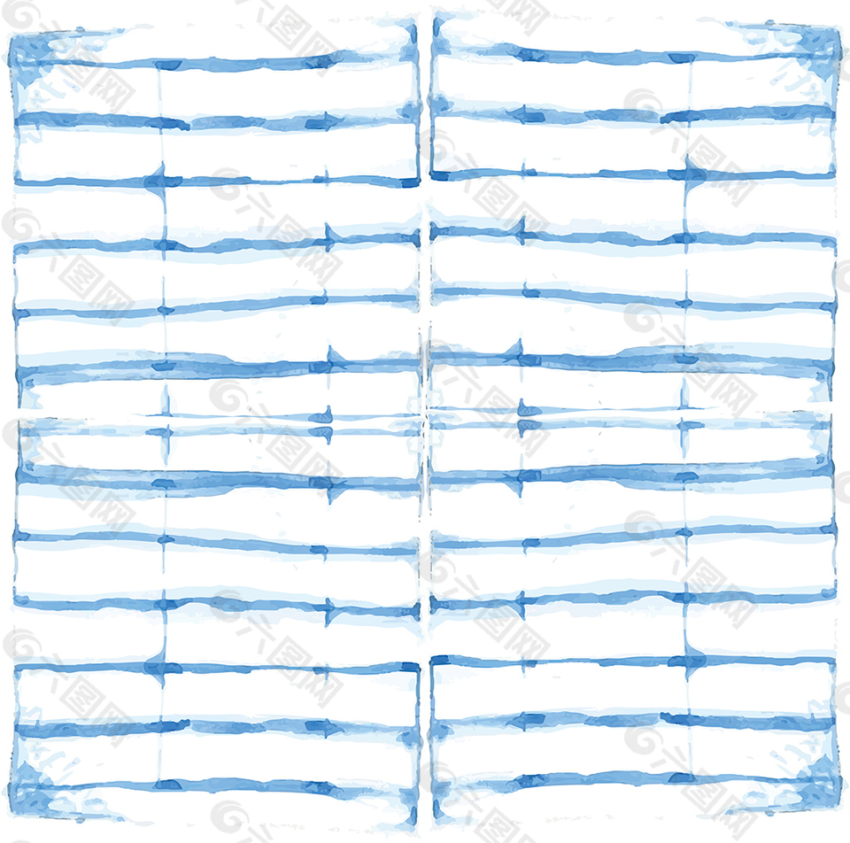 蓝色水墨方框背景