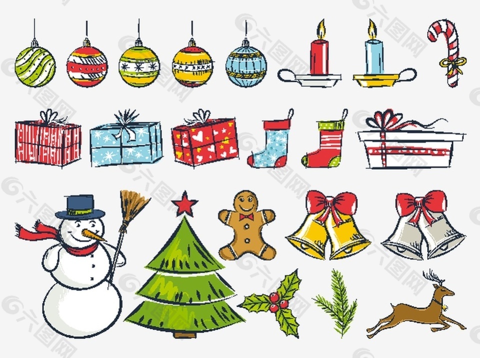 圣诞节素材矢量图素材设计元素素材免费下载(图片编号7787691)六图网