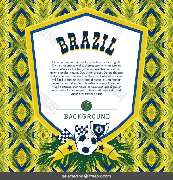 巴西足球徽章抽象背景