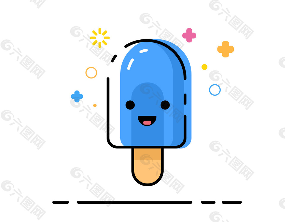 卡通ui雪糕图标矢量图素材