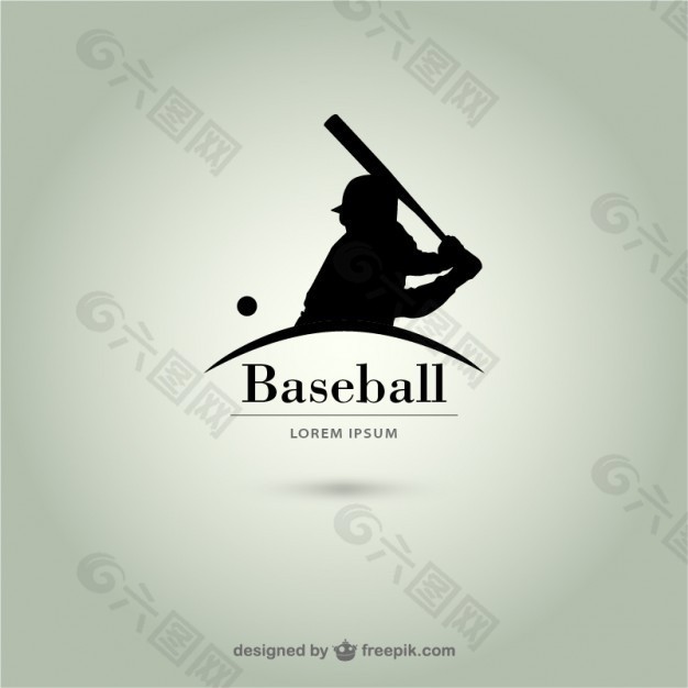 棒球运动员剪影标志