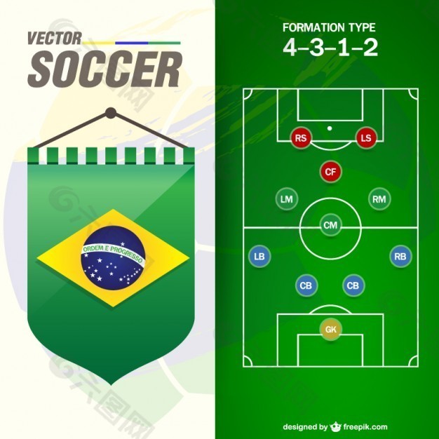 足球场和巴西国旗