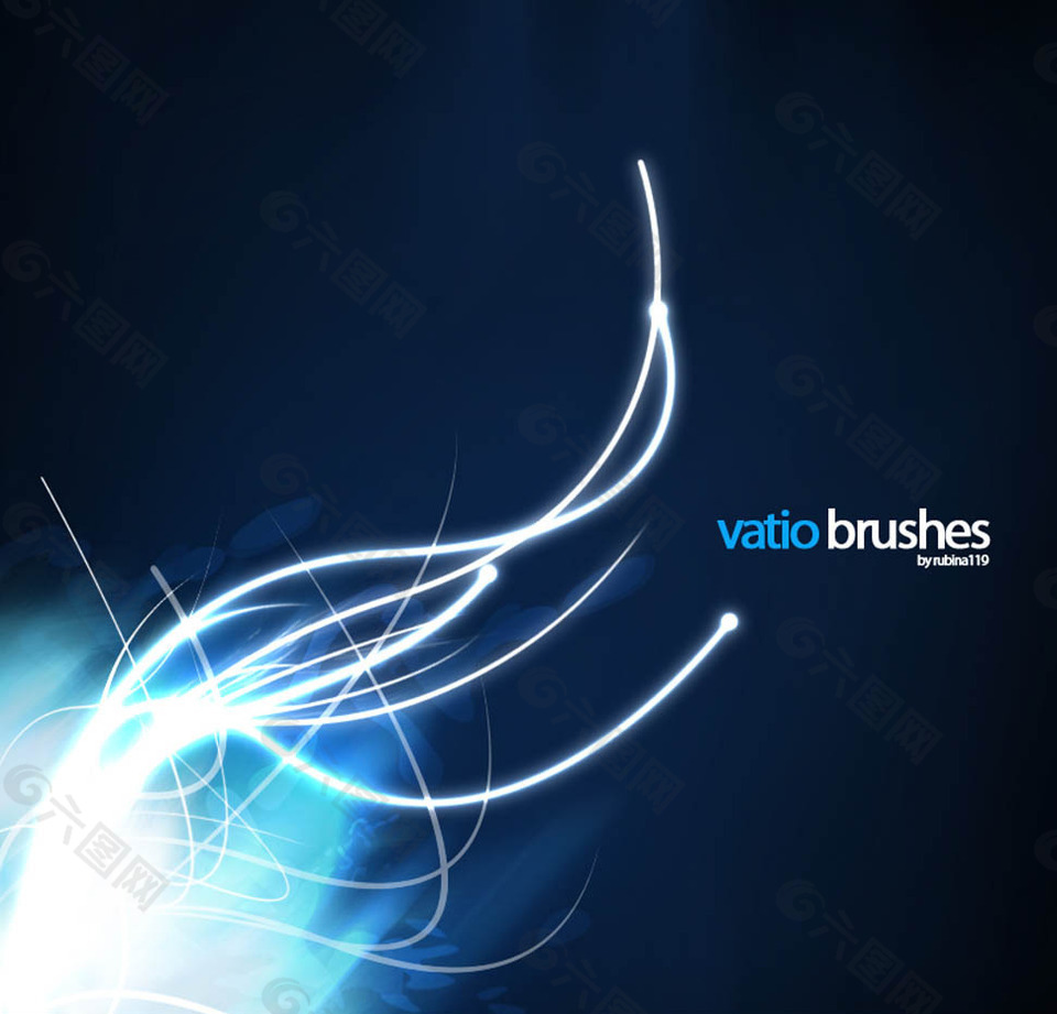 蓝色梦幻光束笔刷