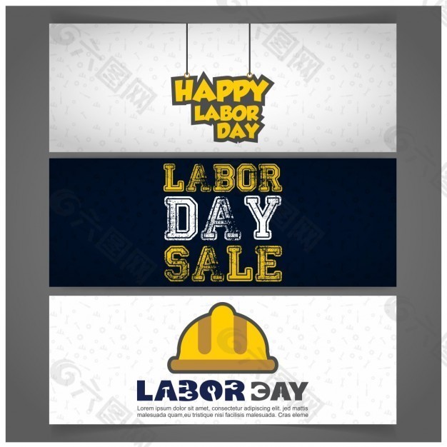 不同的旗帜与劳动节主题