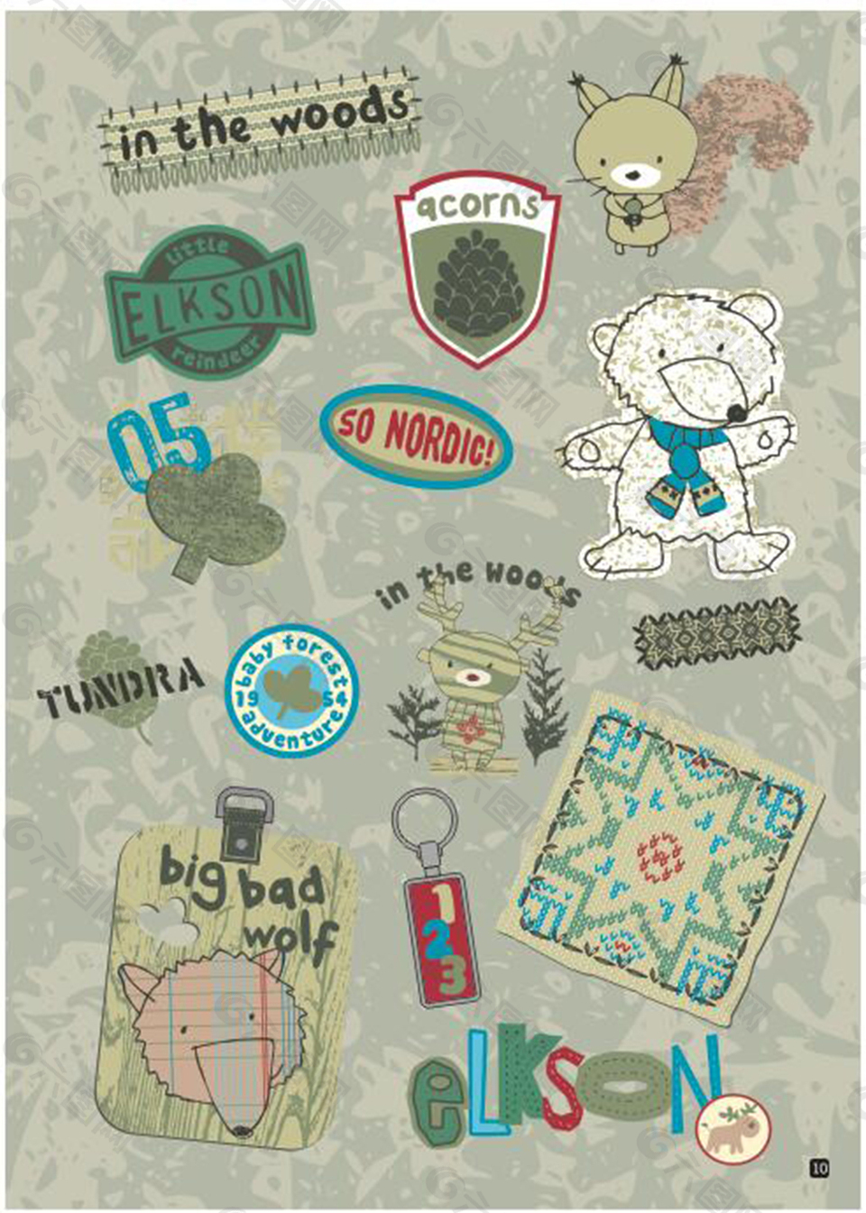 幼儿印花矢量素材