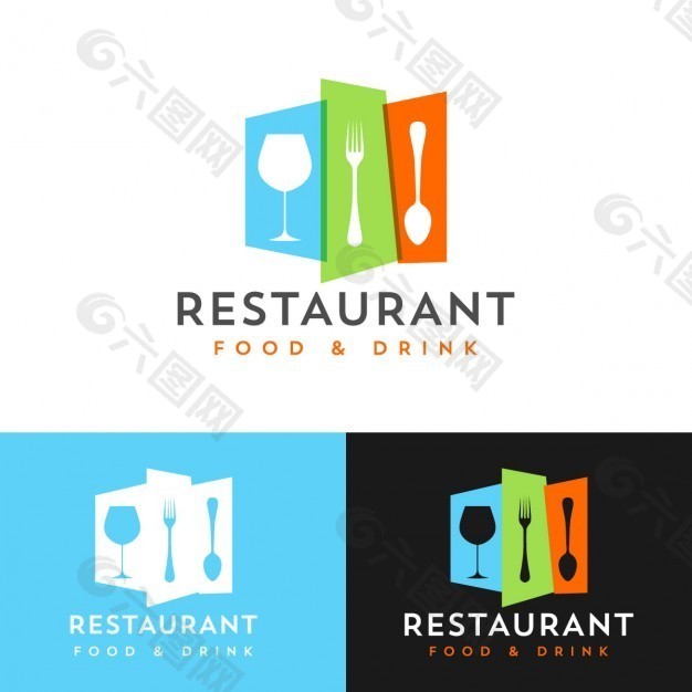 多彩餐厅标志设计