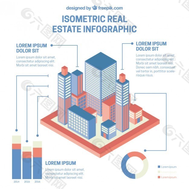 摩天大楼infography 3D