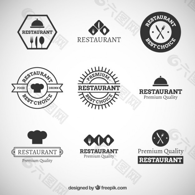 黑色现代餐厅标识