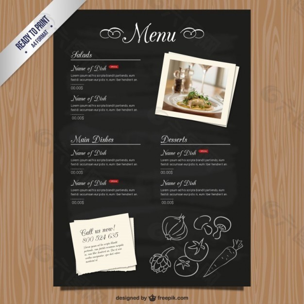 CMYK餐厅菜单模板