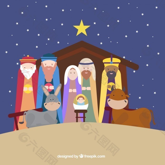 平的基督诞生的场景