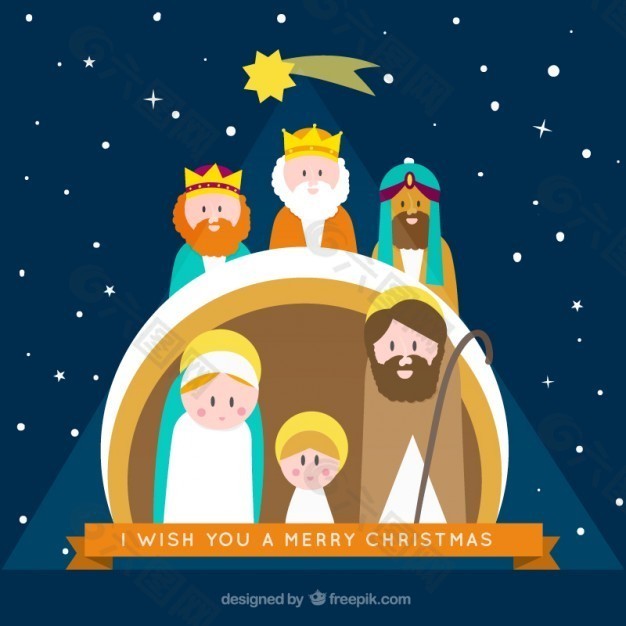 基督诞生的场景卡