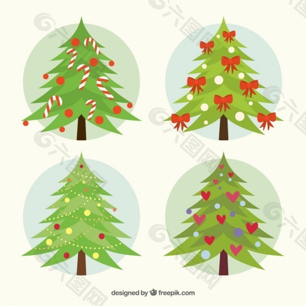 各种圣诞树装饰