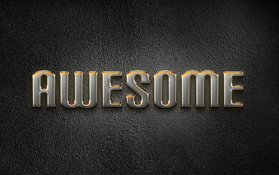 超酷的黄金艺术字效果PS样式