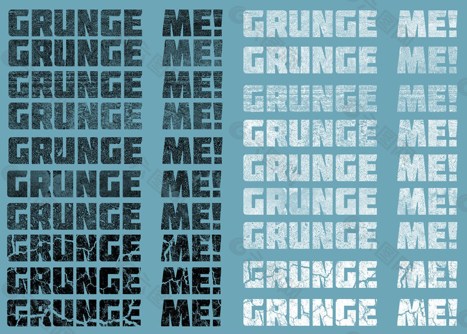 颓废划痕图案艺术字样式