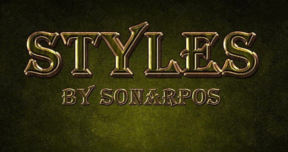 金属纹理描边字字体样式