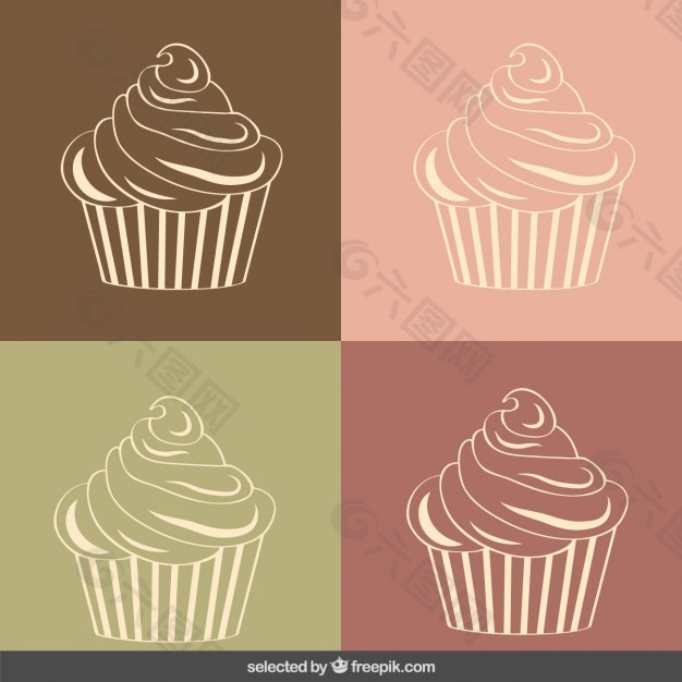 老式蛋糕的插图