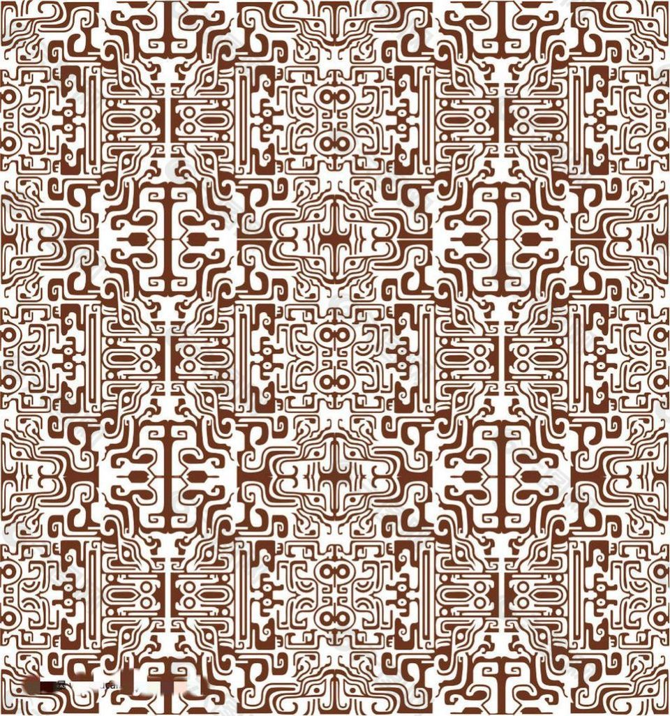 青铜边框花纹龙纹矢量图