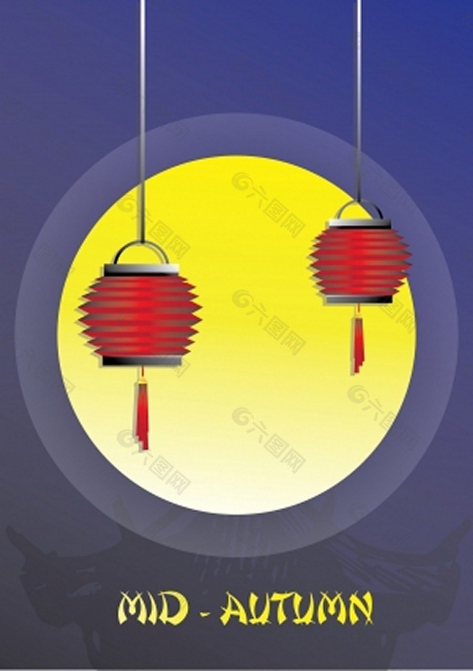 中秋节的圆月亮