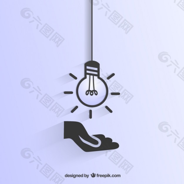 灯泡和手图标