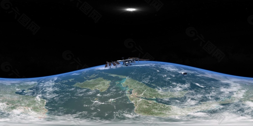 航天飞船俯瞰地球VR视频