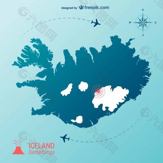冰岛火山向量