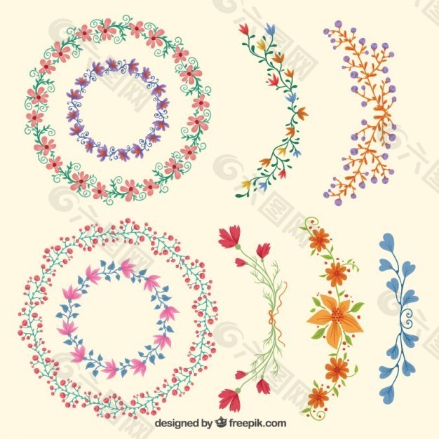 手工绘制各种花卉饰品