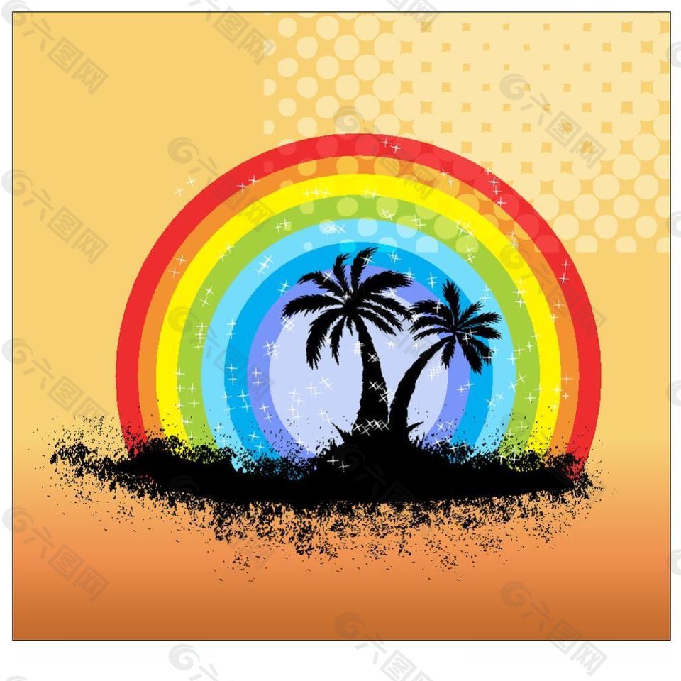 梦幻彩虹矢量图素材