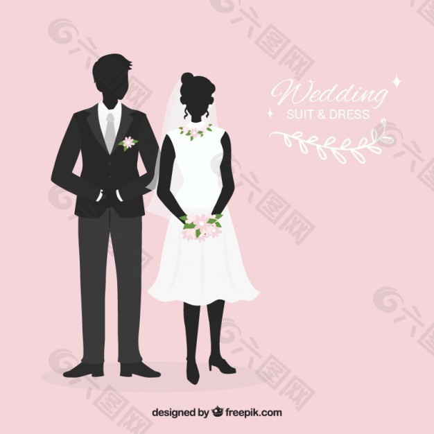 结婚礼服和新娘礼服的轮廓