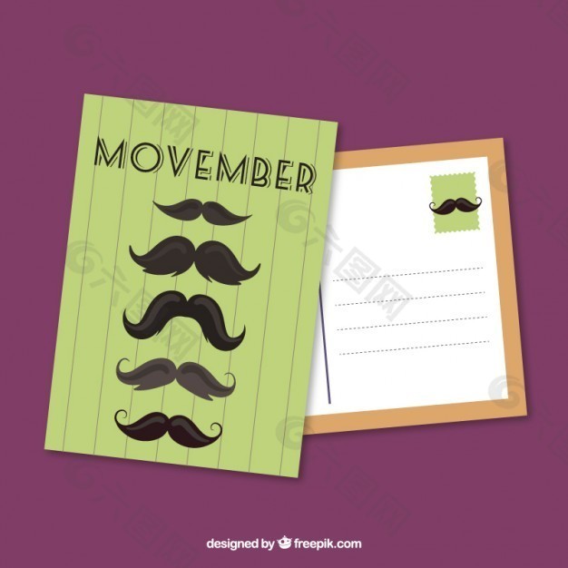 复古的Movember的明信片
